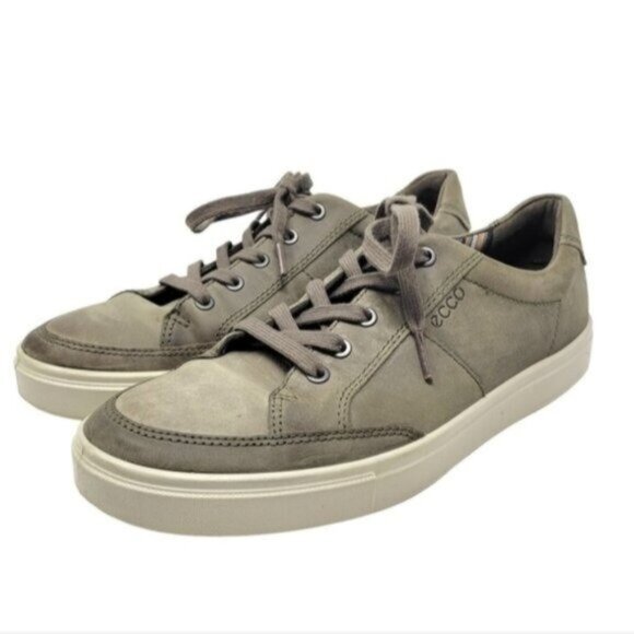 Ecco | Men's Soft 7 2.0 Suede Leather Sneaker Olive Green - Picture 1 of 11